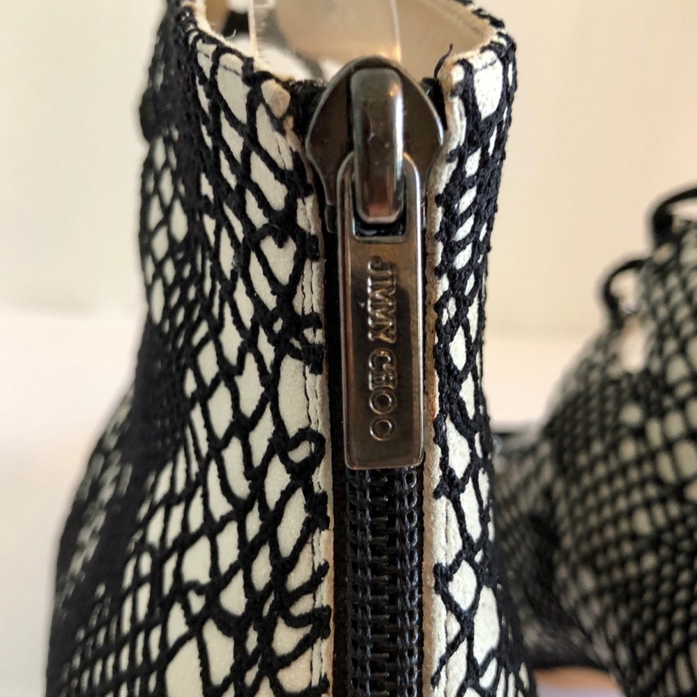 Jimmy Choo Lace Up Peep Toe Sandals - Picture 4 of 7